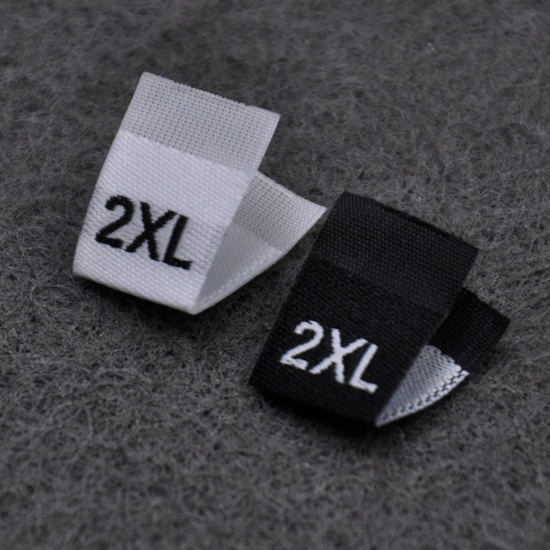 Picture of 1 Packet (100 PCs/Packet) Size XXL Polyester Label Tag For Clothing Black
