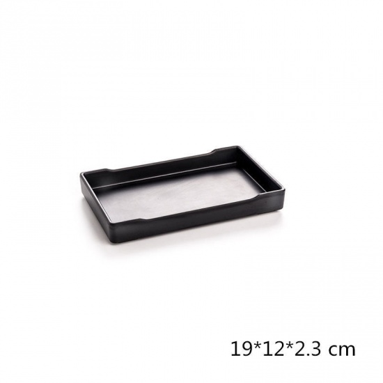 Imagen de 1 Unidad Melamina Platos/ Vajilla Negro Rectángulo 32cm x 10.5cm
