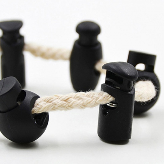 Picture of Plastic Cord Lock Stopper Sweater Shoelace Rope Buckle Pendant Clothing Accessories 23mm x 21mm, 50 PCs