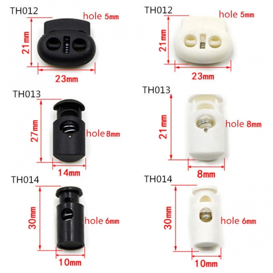 Imagen de Plástico Cerradura de la cuerda 23mm x 21mm, 50 Unidades