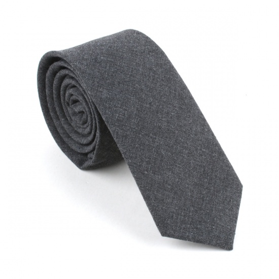 Picture of Cotton Men's Necktie Tie Dark Gray 145cm x 6cm, 1 Piece