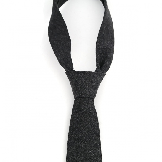 Изображение Cotton Men's Necktie Tie Dark Gray 145cm x 6cm, 1 Piece