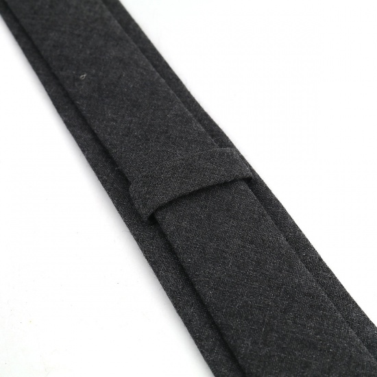 Immagine di Cotton Men's Necktie Tie Dark Gray 145cm x 6cm, 1 Piece