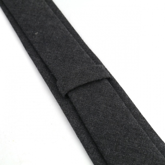 Picture of Cotton Men's Necktie Tie Dark Gray 145cm x 6cm, 1 Piece