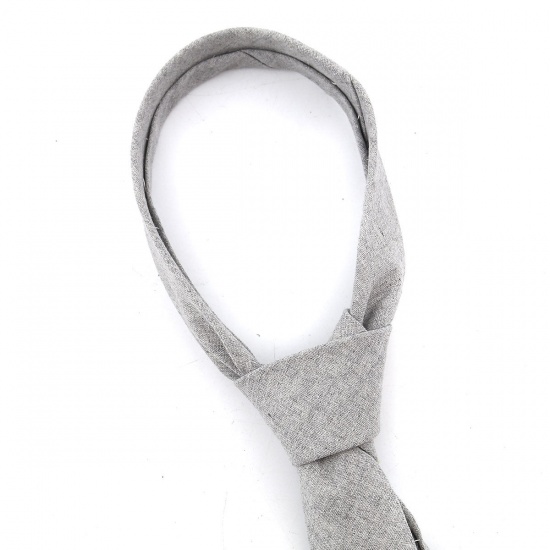 Immagine di Cotton Men's Necktie Tie French Gray 145cm x 6cm, 1 Piece