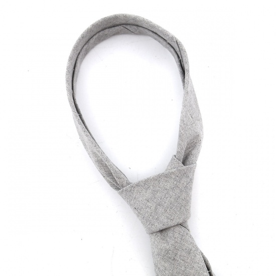 Picture of Cotton Men's Necktie Tie French Gray 145cm x 6cm, 1 Piece