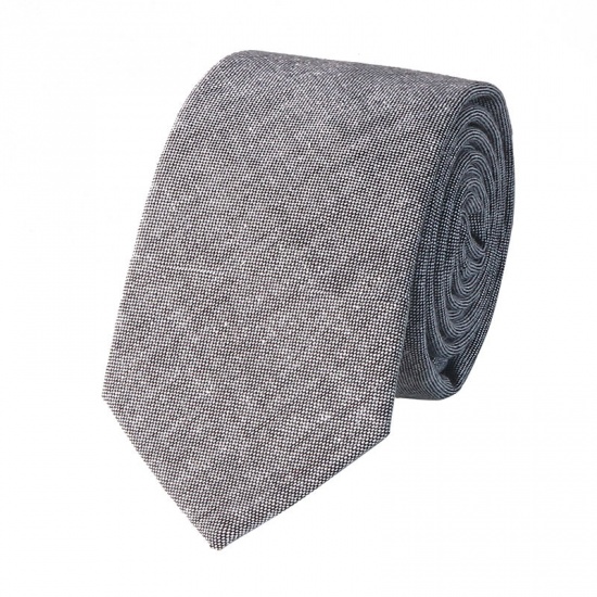 Immagine di Cotton Men's Necktie Tie French Gray 145cm x 6cm, 1 Piece