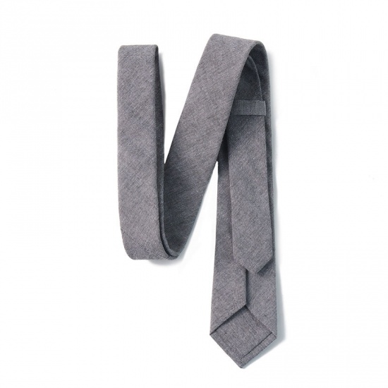 Immagine di Cotton Men's Necktie Tie French Gray 145cm x 6cm, 1 Piece