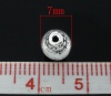 亜鉛合金 スペーサ ビーズ 双円錐形 銀古美 点パターン 約7mm x 7mm、 　穴：約1mm、 40 PCs の画像