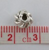Immagine di Lega di Zinco Separatori Perline Tondo Argento Antico Striscia Disegno Circa 7mm( 2/8") Dia., Foro:Circa 1.5mm, 50 Pz