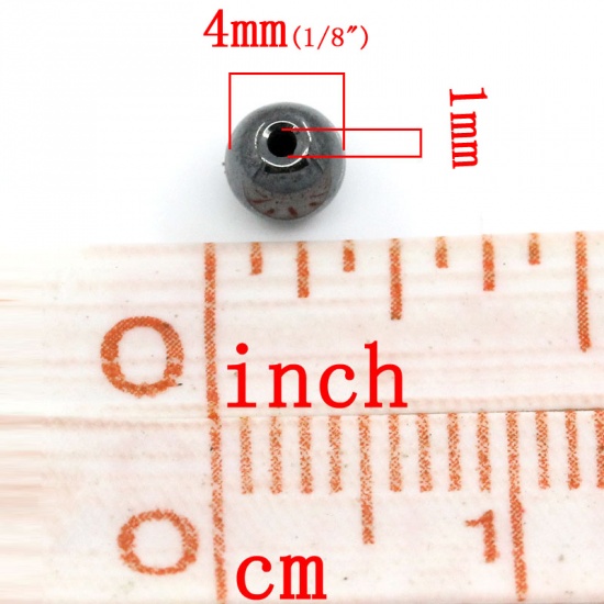 Изображение Бусины Магнит, Круглые, цвет: Черный 4мм диаметр, 1.0мм, 200 ШТ