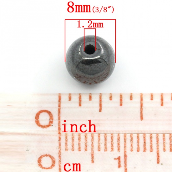 Изображение Бусины Магнит, Круглые, Вороненая сталь 8мм диаметр, 1.2мм, 30 ШТ