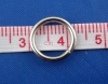 Picture of 1.2mm Iron Based Alloy Open Jump Rings Findings Round Silver Tone 12mm Dia, 100 PCs