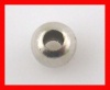 合金 スペーサ ビーズ 円形 シルバートーン 穴： 1.8mm、 4mm直径、 500 個 の画像