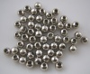 Picture of Metal Spacer Beads Round Silver Tone Hole: 1.8mm, 4mm Dia., 500 PCs