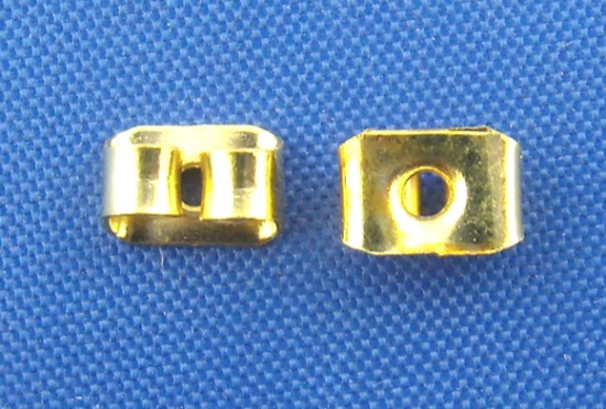 Imagen de Enchufe de oído Aleación del Metal Del Zinc de Bowknot yChapado en Oro y5mm x 4mm, 500 Unidades