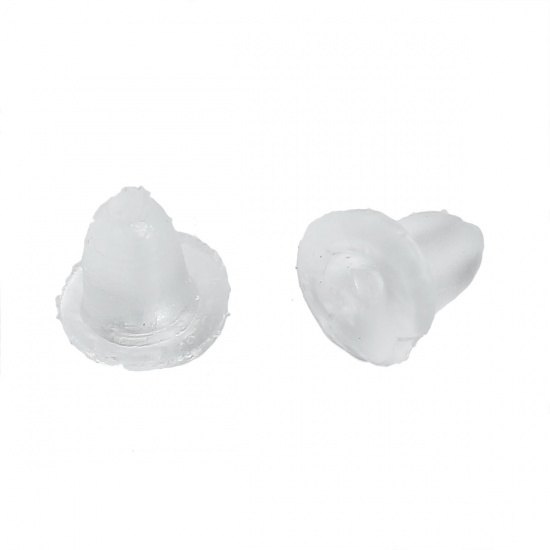 Image de Apprêts de Boucles d'Oreilles Embouts en Caoutchouc Forme Cône Blanc 5mm x 5mm - 4mm x 4mm, 1000 Pcs