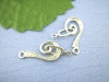 Picture of Zinc Based Alloy Hook Clasps Swirl Antique Silver Color 26mm x 13mm 16mm x 6mm, 30 Sets