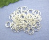 Picture of 0.7mm Iron Based Alloy Open Jump Rings Findings Round Silver Plated 7mm Dia, 600 PCs