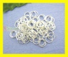 Picture of 0.7mm Iron Based Alloy Open Jump Rings Findings Round Silver Plated 7mm Dia, 600 PCs
