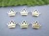 Picture of 50PCs Princess Crown Beads Charms Pendants Findings10x13mm 