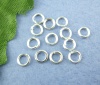 Picture of 0.7mm Iron Based Alloy Open Jump Rings Findings Round Silver Plated 4mm Dia, 1500 PCs