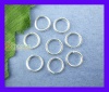 Picture of 0.7mm Iron Based Alloy Open Jump Rings Findings Round Silver Plated 10mm Dia, 600 PCs