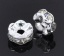 Immagine di Ottone + Strass Separatori Perline Tondo Piatto Argento Placcato Nulla Disegno Bianco Strass Circa 5mm Dia, Foro:Circa 1.2mm, 30 Pz