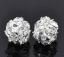 Immagine di Ottone + Strass Separatori Perline Palla Trasparente Argento Placcato Bianco Strass Colore Placcato Circa 8mm Dia, Foro:Circa 1.2mm, 12 Pz                                                                                                                    