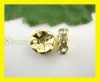 Picture of Brass Rondelle Spacer Beads Round Gold Plated Clear Rhinestone About 10mm( 3/8") Dia, Hole:Approx 1.8mm, 20 PCs                                                                                                                                               