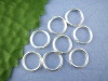 Picture of 1.2mm Iron Based Alloy Open Jump Rings Findings Round Silver Plated 12mm Dia, 100 PCs
