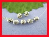 Bild von Zinklegierung Zwischenperlen Spacer Perlen Rund Antiksilber Punkt ca. 6mm D., Loch:ca. 1.2mm, 80 Stück