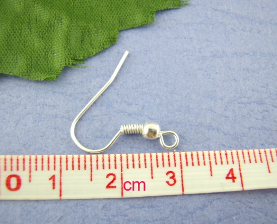 Bild von Zinklegierung Ohrringe Ohrhaken Versilbert 18mm x 19mm, Drahtstärke: (21 gauge), 200 Stück