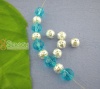 Picture of Iron Based Alloy Spacer Beads Ball Silver Plated Dot About 8mm Dia., Hole: Approx 0.8mm, 100 PCs