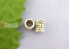 Picture of Zinc Metal Alloy European Style Large Hole Charm Beads Cylinder Antique Silver Alphabet/Letter " S " Carved About 9mm x7mm, Hole: Approx 4.6mm, 50 PCs