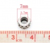 Bild von Zinklegierung Zwischenperlen Spacer Perlen Barrel Antiksilber Muster Geschnitzt ca. 7mm x 5mm, Loch:ca. 3.7mm, 50 Stück