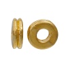 Bild von Zinklegierung Zwischenperlen Spacer Perlen Rund Vergoldet Streifen ca. 6mm D., 300 Stücke