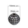 Immagine di Ottone & Zircone Serie di Micro Intarsio Separatori Perline Palla Bronzo Duro Trasparente Circa 10mm Dia, Foro:Circa 2mm, 1 Pz                                                                                                                                