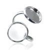 Picture of Brass Unadjustable Rings Round Silver Plated (Fits 12mm Dia.) 16.5mm( 5/8")(US Size 6), 5 PCs