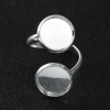 Picture of Brass Unadjustable Rings Round Silver Plated (Fits 12mm Dia.) 16.5mm( 5/8")(US Size 6), 5 PCs