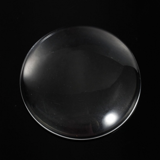 Изображение Стеклянные Газоплотный Кабошон Круглые, Прозрачный 50мм диаметр, 3 ШТ