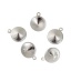 Immagine di Ottone Charm Charms Tondo Argento Placcato (Con Strass di 11mm) 15mm x 12mm, 5 Pz
