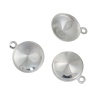Picture of Brass Charms Round Silver Plated (Can Hold 11mm Dia. Pointed Back Rhinestone) 15mm( 5/8") x 12mm( 4/8"), 5 PCs