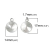 Picture of Brass Charms Round Silver Plated (Can Hold 13mm Dia. Pointed Back Rhinestone) 17mm( 5/8") x 14mm( 4/8"), 5 PCs