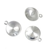 Picture of Brass Charms Round Silver Plated (Can Hold 13mm Dia. Pointed Back Rhinestone) 17mm( 5/8") x 14mm( 4/8"), 5 PCs