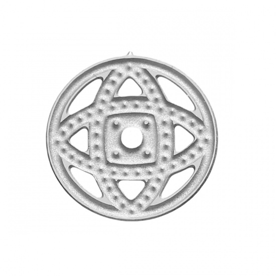 Immagine di 304 Acciaio Inossidabile Cabochon per Abbellimento Tondo Tono Argento Nodo Celtico Disegno Filigrana 12mm Dia, 20 Pz