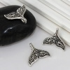 Picture of Zinc Based Alloy Charms Whale Tail Antique Silver 20mm( 6/8") x 18mm( 6/8"), 5 PCs