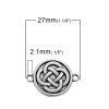 Picture of Zinc Based Alloy Connectors Findings Round Antique Silver Color Celtic Knot Pattern 27mm x 20mm, 20 PCs