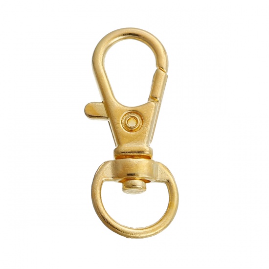 Bild von Zinklegierung Schlüsselkette & Schlüsselring Vergoldet 33mm x 13mm, 10 Stücke