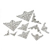 亜鉛合金+合金 透かしパーツ 装飾パーツ 三角形 シルバートーン 花のつる 7.5cm x4.8cm - 22mm x22mm、 50 個 の画像